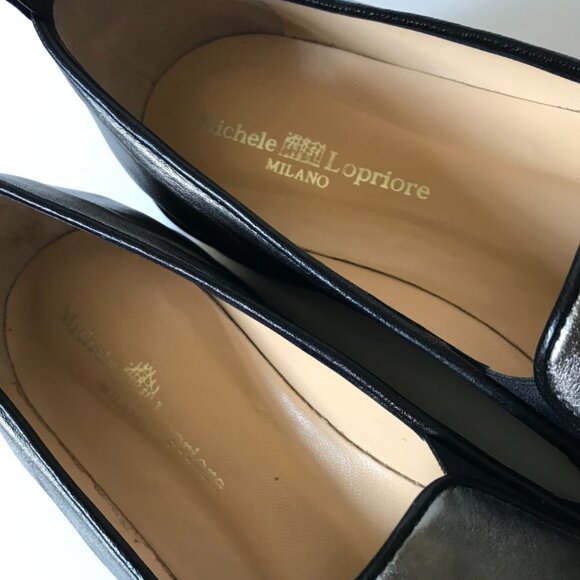 NWOB Michele Lopriore Cassidy Loafers Shoes Womens 38 SIlver Pewter Leather NEW - Picture 5 of 13